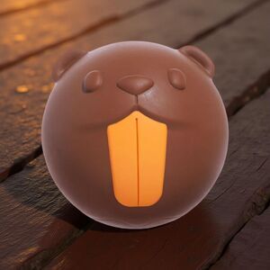 New Bark Box Ricochet The Nutria FETCH + SQUEAK Bucktooth Hard Rubber Ball